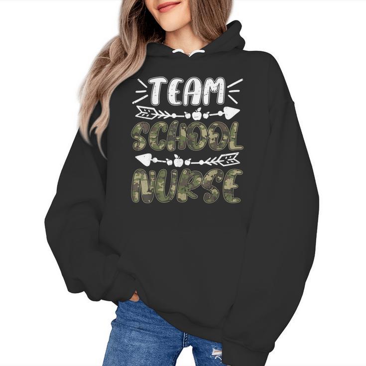 Team School Nurse Camo Teacher Student Back To School For Men Women Women's Hoodie