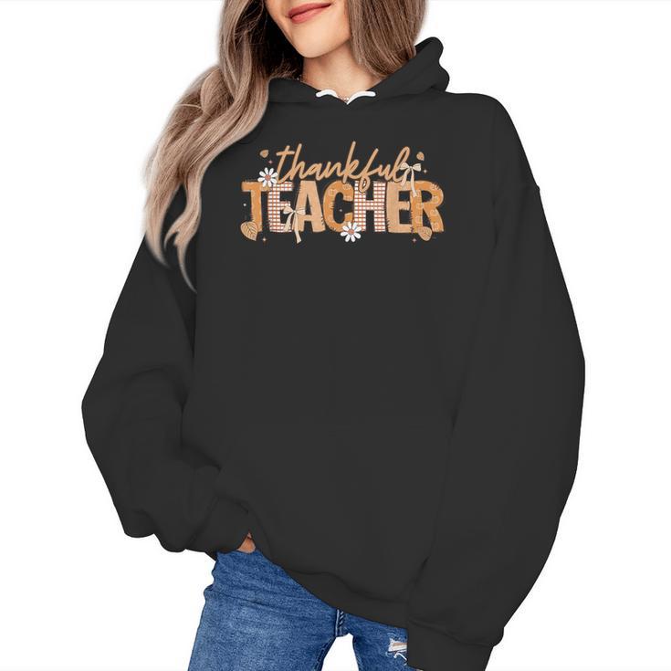 Thankful Teacher Autumn Fall Teacher Thanksgiving Youth Women's Hoodie