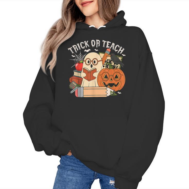 Trick Or Teach Retro Halloween Teacher Women Men Costume Women's Hoodie