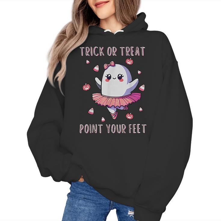 Trick Or Treat Point Your Feet Halloween Ghost Dance Teacher Women's Hoodie