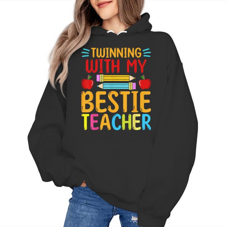 Twinning With My Bestie Teacher Boy Spirit Week Twin Day Women's Hoodie