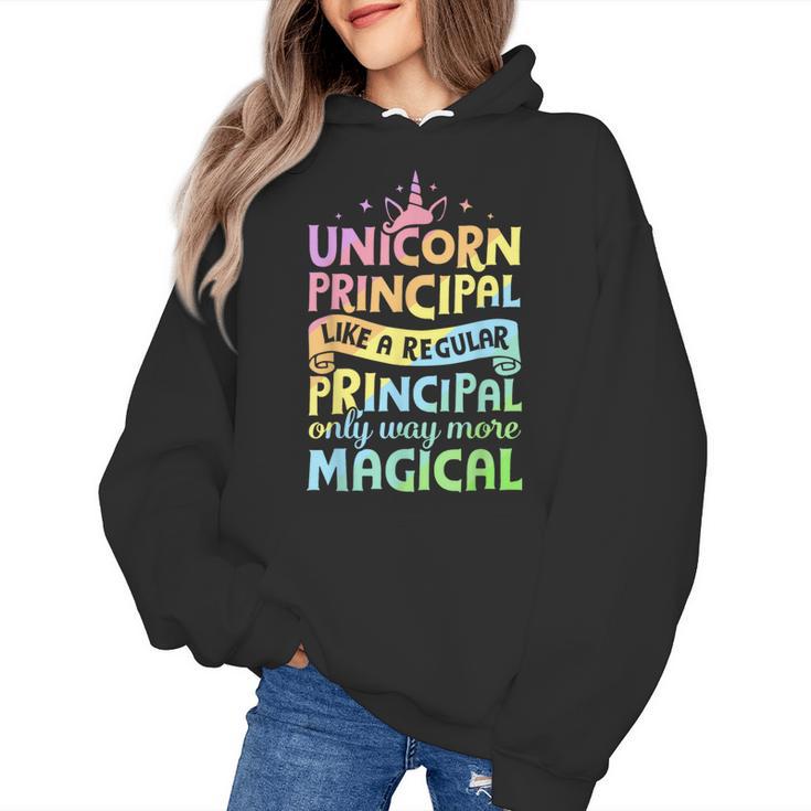 Unicorn Principal Back To School Teacher Appreciation Women's Hoodie