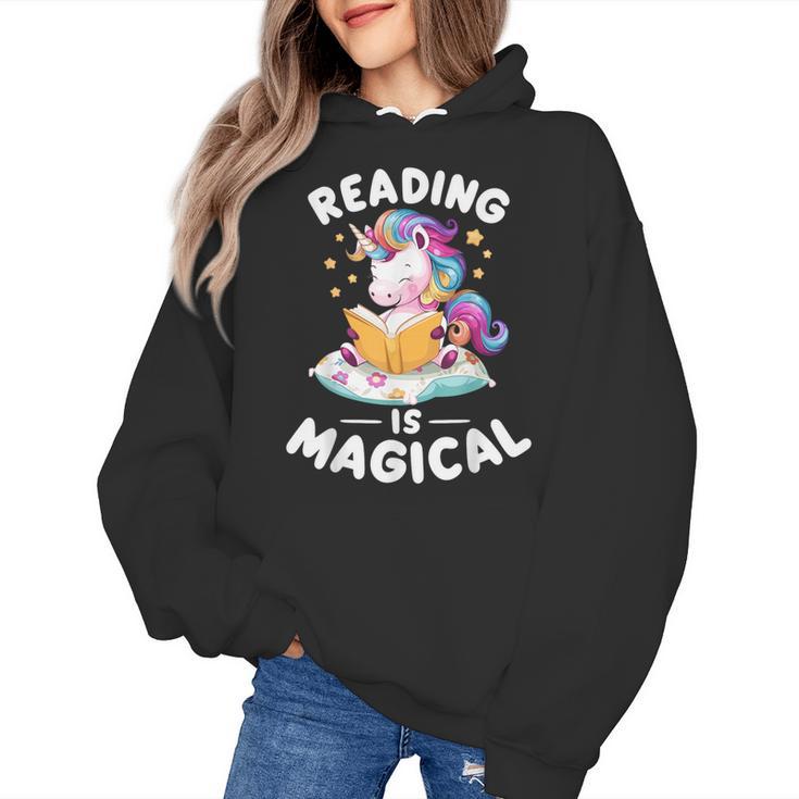 Unicorn Teacher Reading Is Magical Book Women's Hoodie