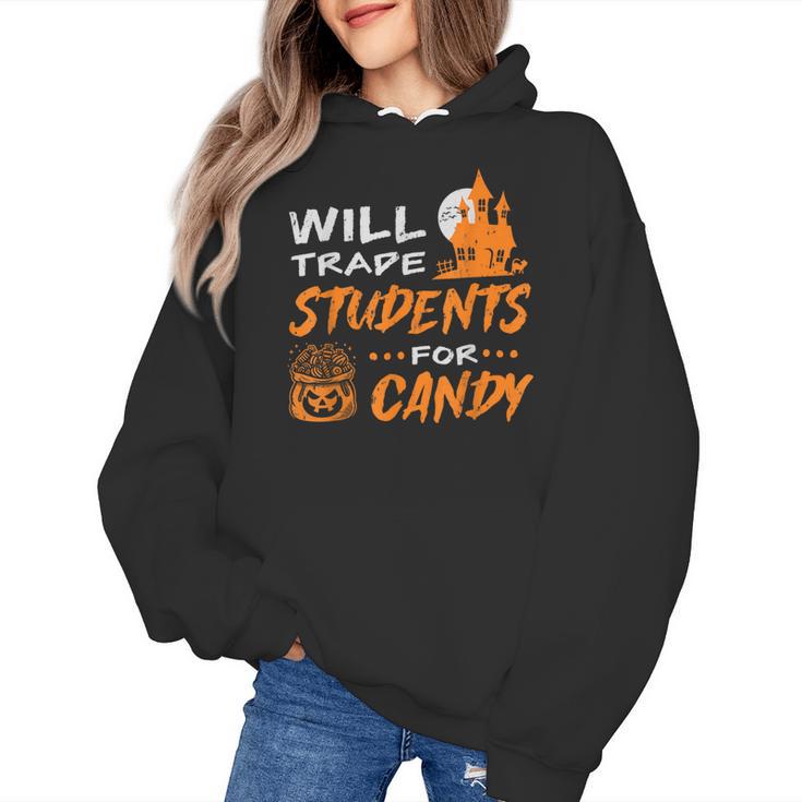 Will Trade Students For Candy Halloween Costume Teacher Women's Hoodie