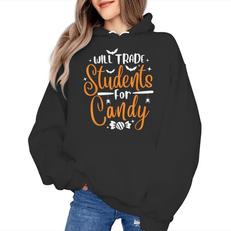 Will Trade Students For Candy Halloween Costume Teacher Women's Hoodie