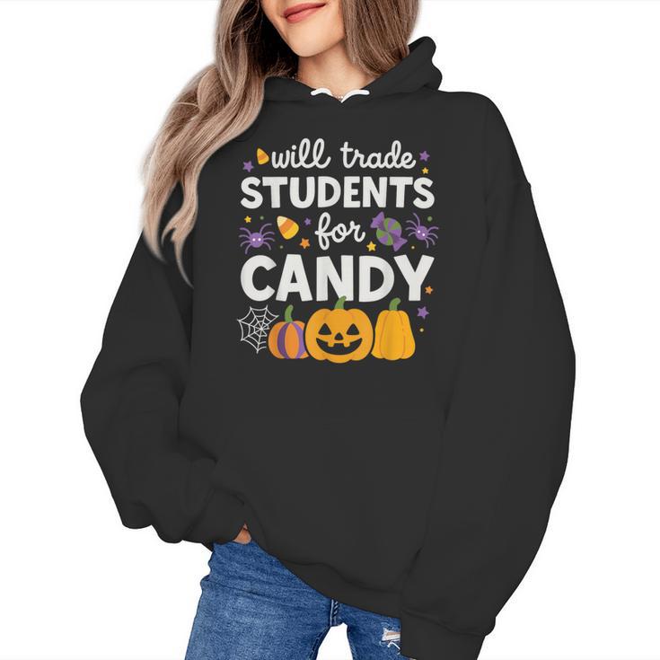 Will Trade Students For Candy Teacher Cute Halloween Women's Hoodie