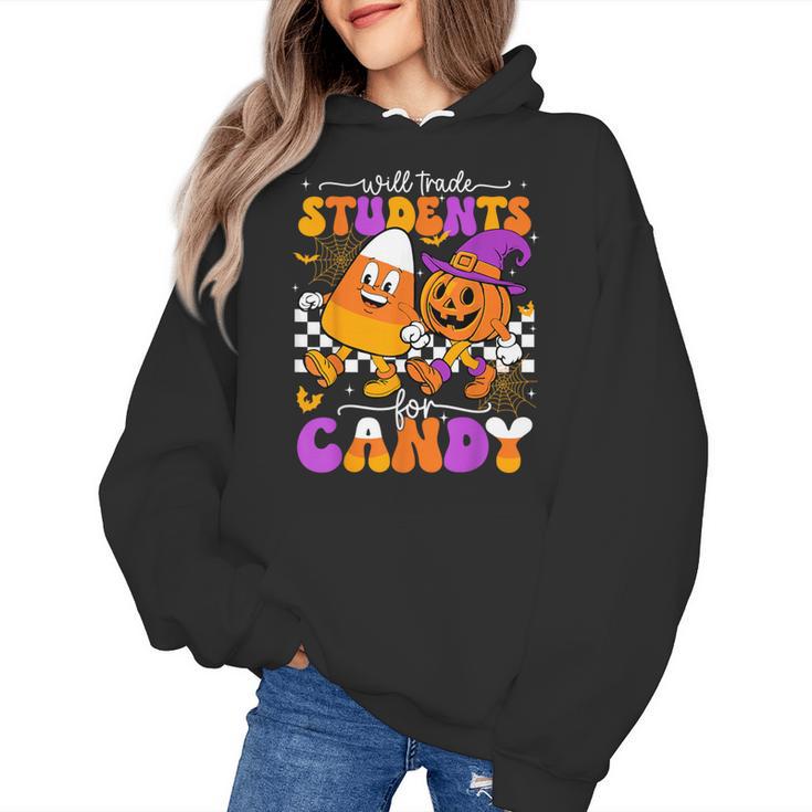 Will Trade Students For Candy Teacher Halloween Women's Hoodie