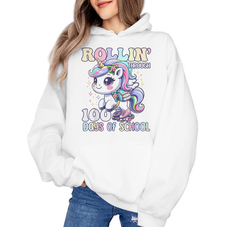 100 Days Of School Girls Teacher 100th Day Unicorn Outfit Women's Hoodie