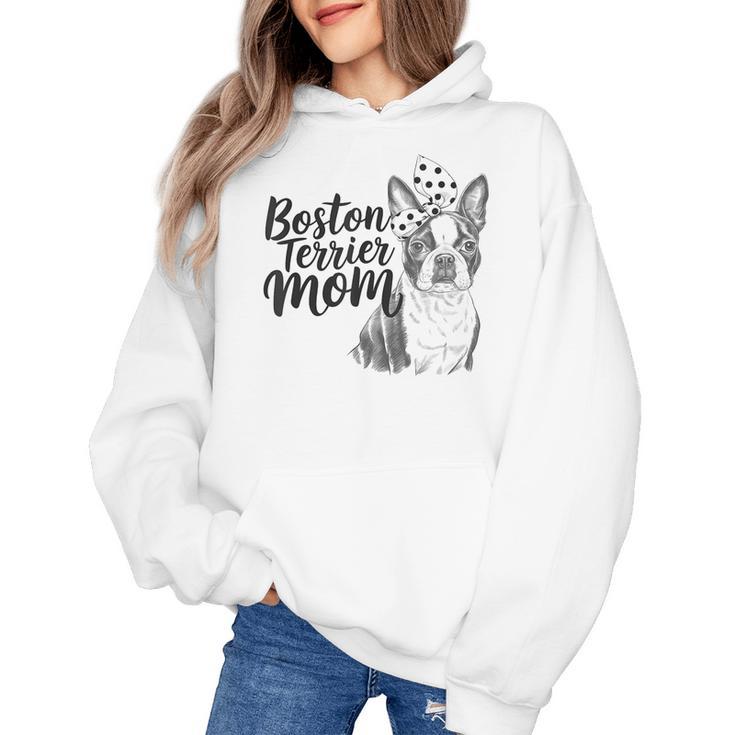Boston Terrier Dog Bostie Mom Idea For Women Women's Hoodie