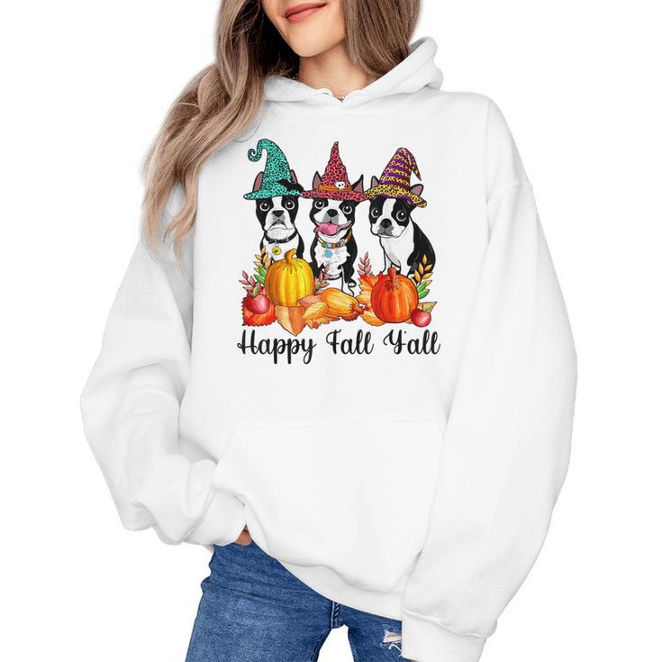 Boston Terrier Dog Lover Fall Ya'Ll Halloween Costume Men Women Women's Hoodie
