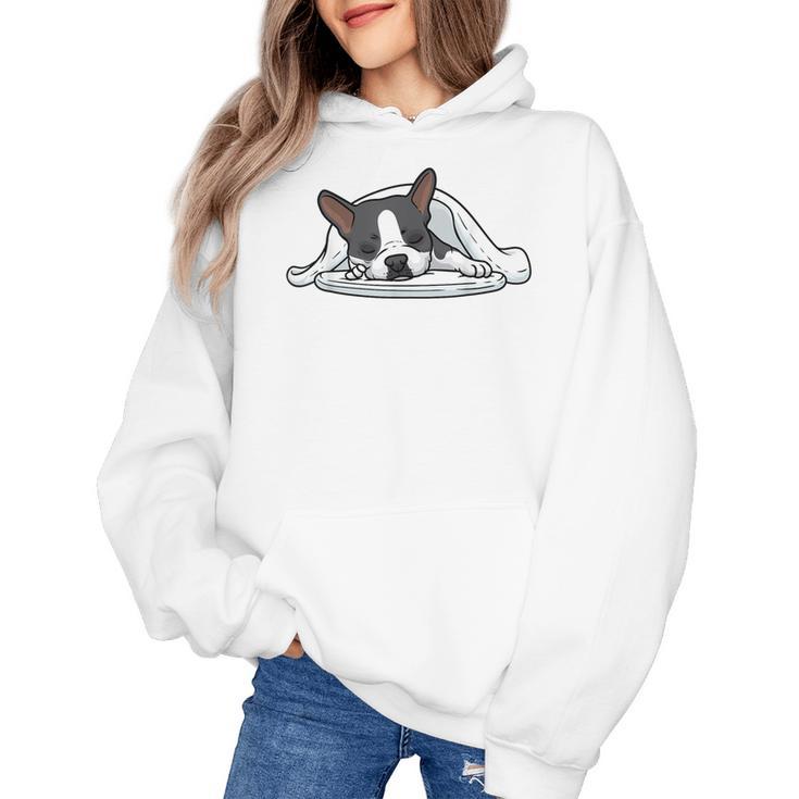 Boston Terrier Dog Official Sleeping Men Women Girls Kids Women's Hoodie