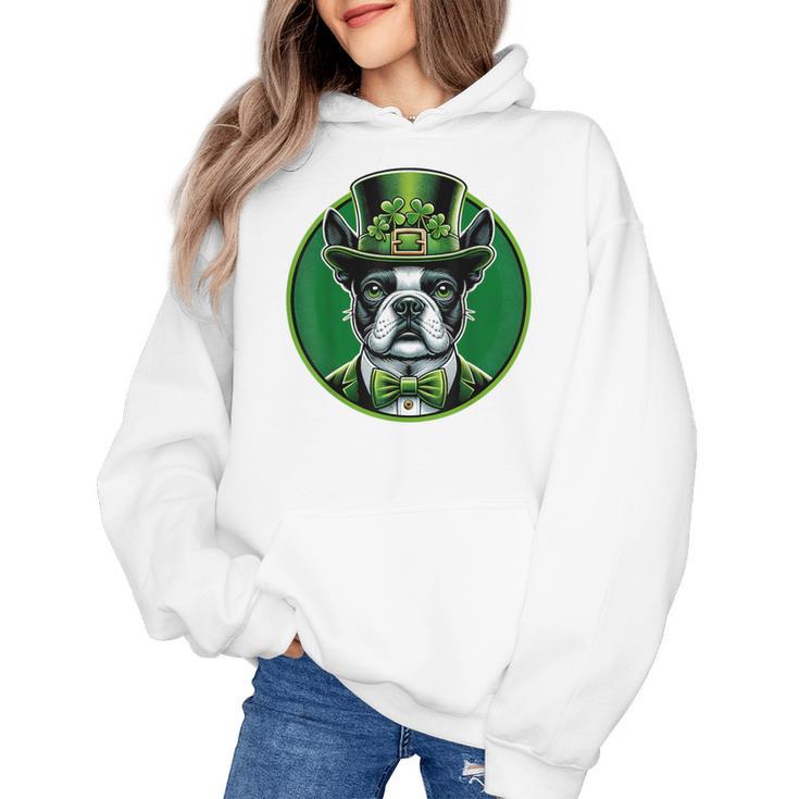 Boston Terrier Dog St Patricks Day Irish Pet Lover Men Women Kids Women's Hoodie