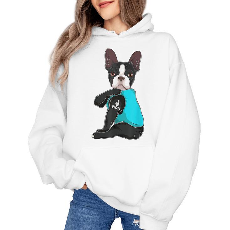 Boston Terrier I Love Mom Apparel Women's Hoodie