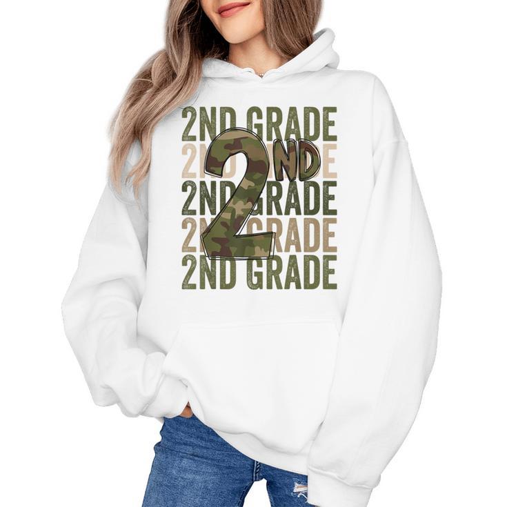 Camo Team 2nd Grade Squad Back To School Teacher Kids Boys Women's Hoodie