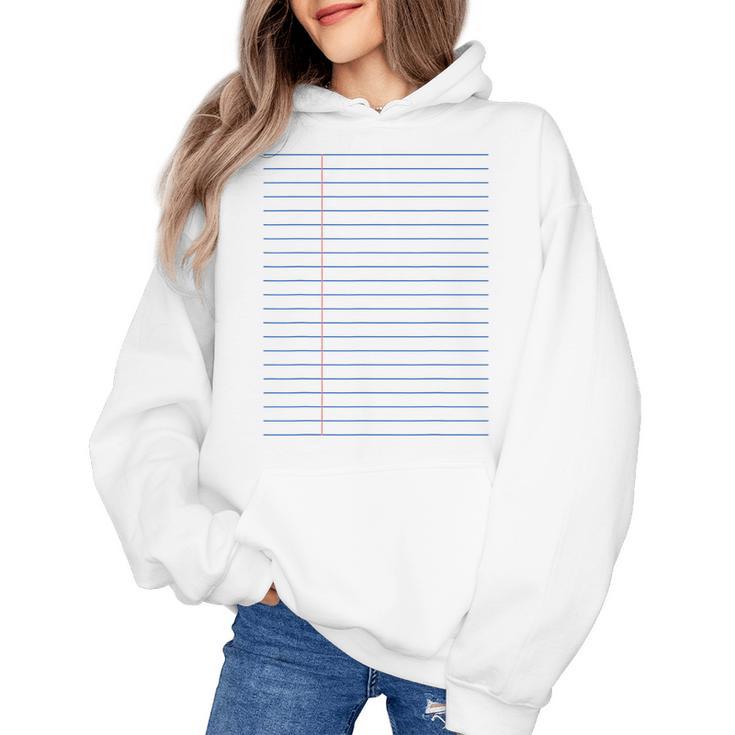 Colleged Ruled Paper Lined Writer Student Professor Teacher Women's Hoodie