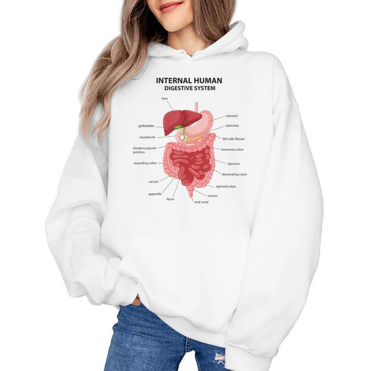 Digestive System Anatomy Anatomical Biology Teacher Men Women Women's Hoodie