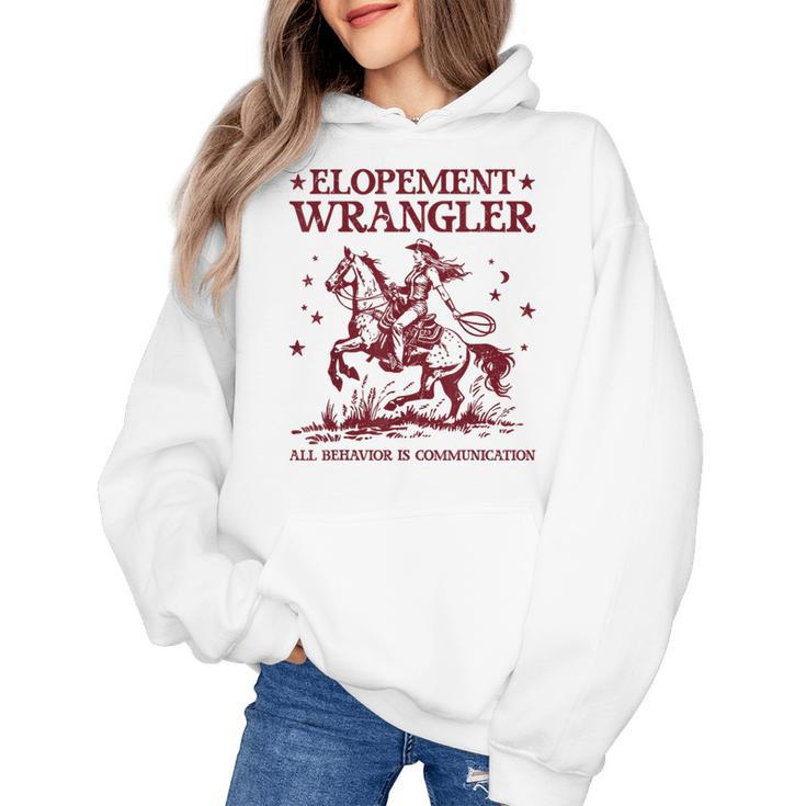 Elopement Wrangler Teacher ABA Behavior Support Cowboy Women's Hoodie