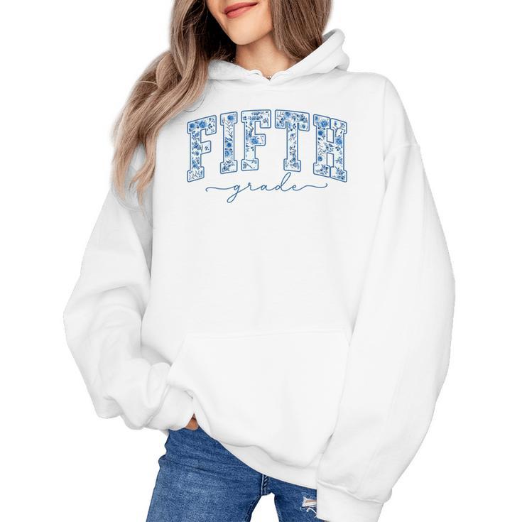 Fifth Grade Toile De Jouy Back To School Teachers Kids Women's Hoodie