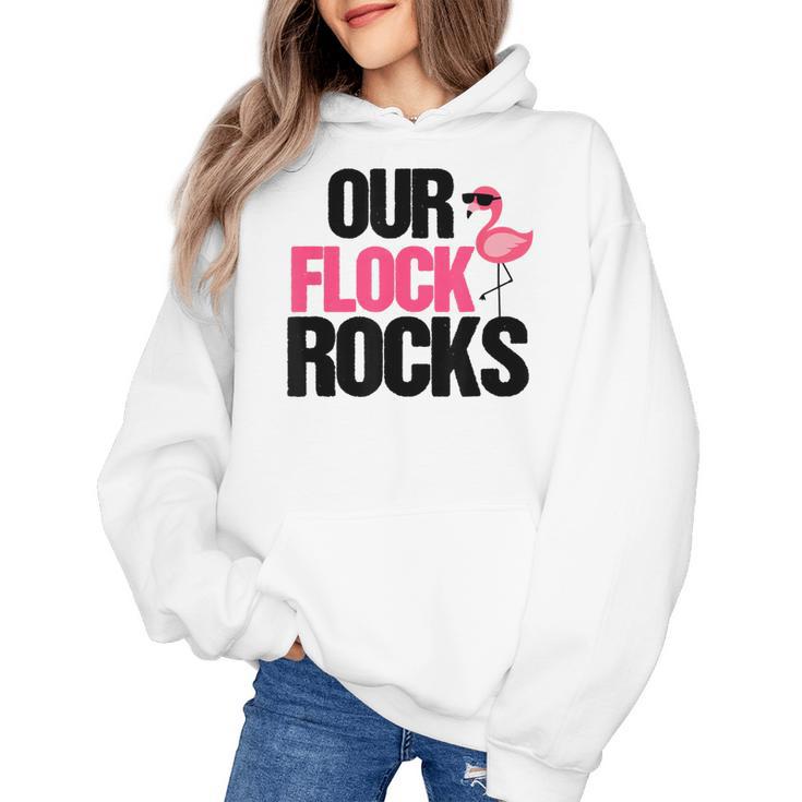 Our Flock Rocks Flamingo Mother's Day Teacher Women's Hoodie