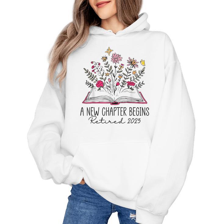 Floral Book a New Chapter Begins Retired Retirement Teacher Women's Hoodie, trending gift Floral Book a New Chapter Begins Retired Retirement Teacher Women's Hoodie, trending gift
