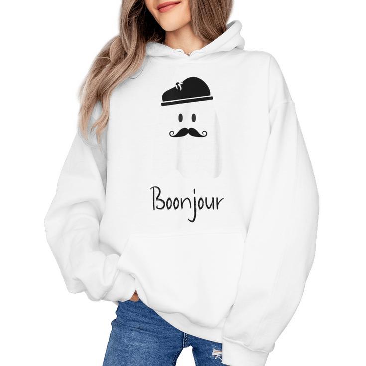 French Teacher Halloween Bonjour Ghost Women's Hoodie