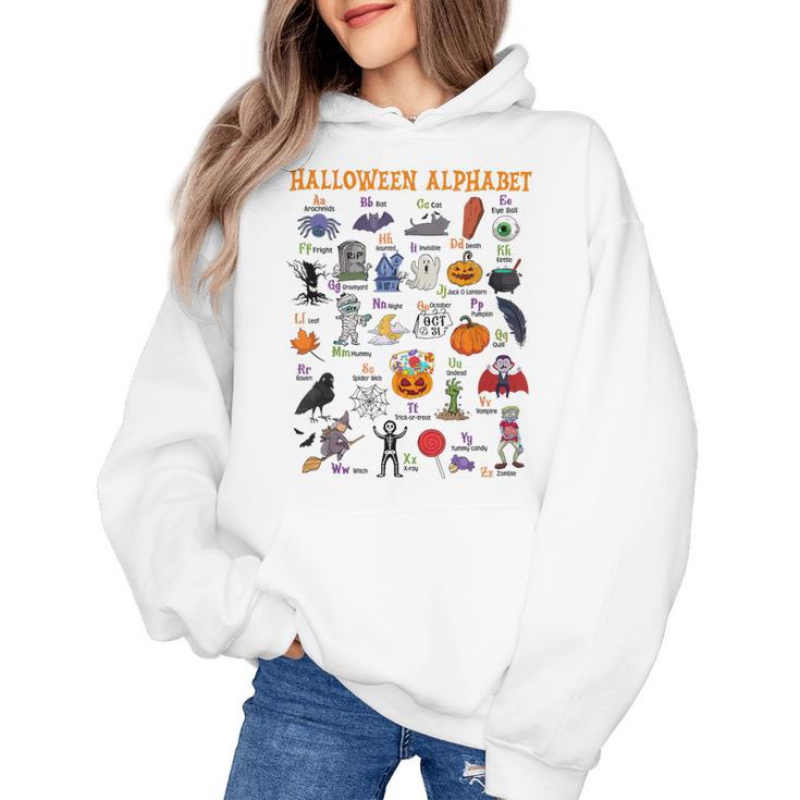 Halloween Alphabet ABCs Learning Kindergarten Teacher Women's Hoodie