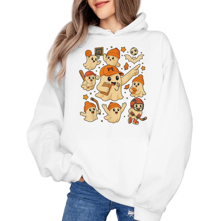 Halloween PE Teacher Costume Ghost Physical Education Women's Hoodie