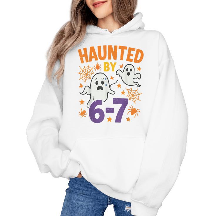 Haunted 67 Ghost Math Teacher Halloween Costume Math Pun Women's Hoodie
