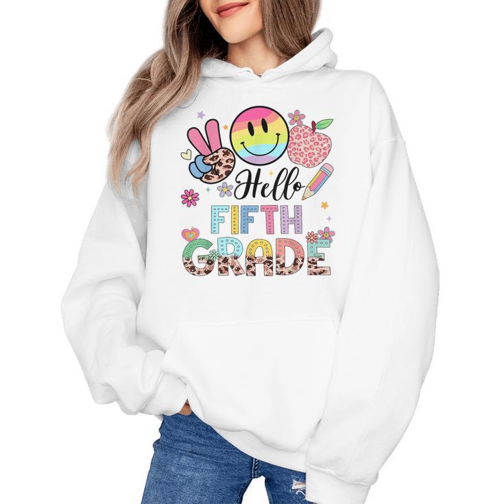 Hello 5th Grade Boy Girl Teacher Back To School 5th Grade Women's Hoodie