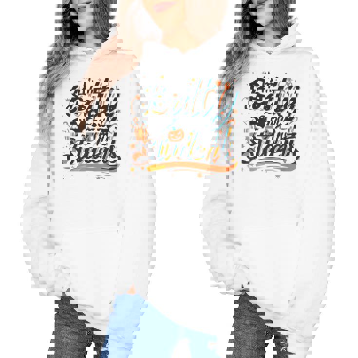 I&#x27;m Batty About My Students Watercolor Bat Teacher Halloween Women&#x27;s Hoodie