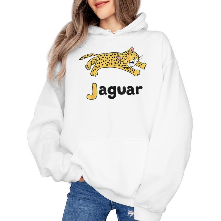 J Is For Jaguar ABC Alphabet T-Shirt For Teachers Students Women's Hoodie