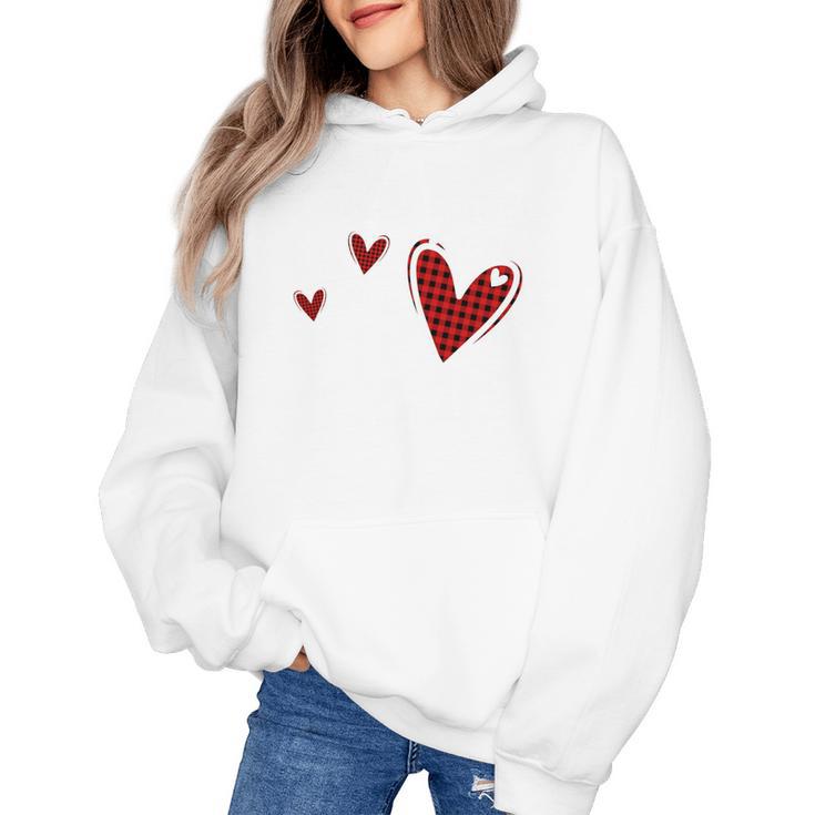 Kindergarten Has My Heart Buffalo Print Teacher Valentine Women's Hoodie