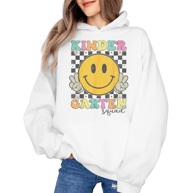Kindergarten Squad Smile Face Teachers Kids Back To School Women's Hoodie
