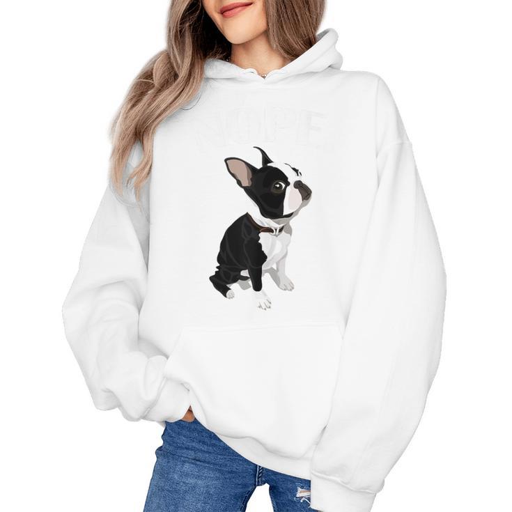 Love NOPE Boston Terrier Dog Lover Women's Hoodie