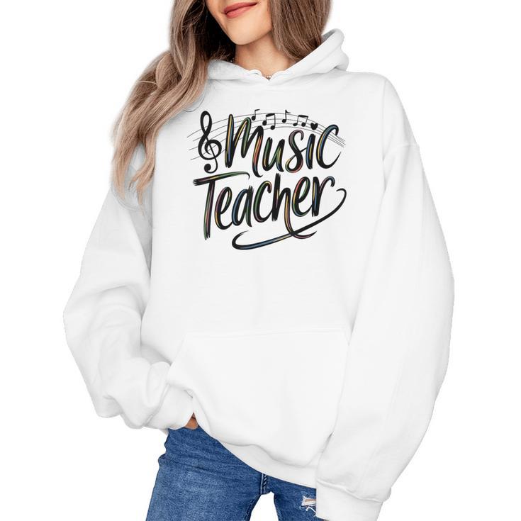 Music Teacher For Women Elementary First Day Of School Women's Hoodie