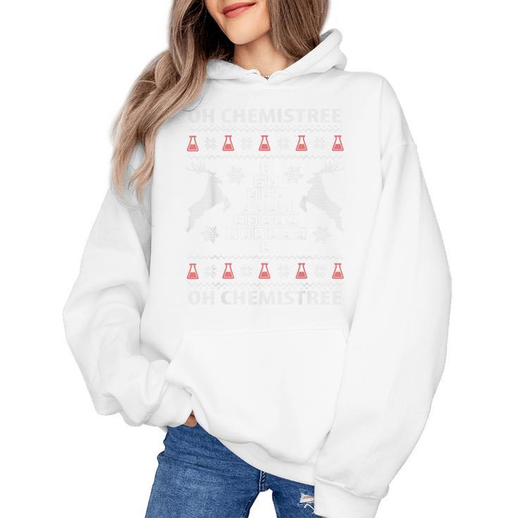 Oh Chemistree Ugly Christmas Sweater Science Student Teacher Women's Hoodie