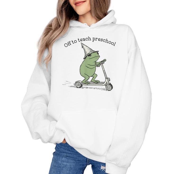 Pre K Grade Teacher Frog Back To School Preschool Women's Hoodie