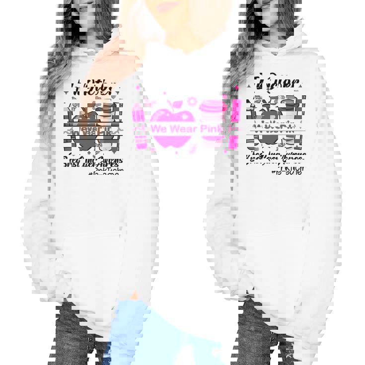 Pre-k Teacher In October We Wear Pink Breast Cancer Women&#x27;s Hoodie