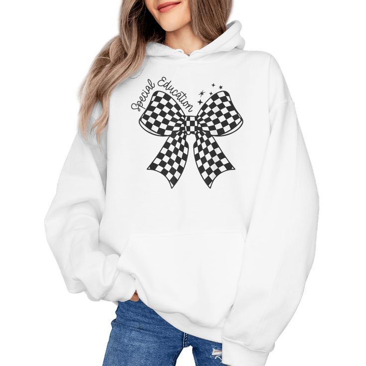 Retro Special Education Squad Coquette Bow SPED Teacher Women's Hoodie