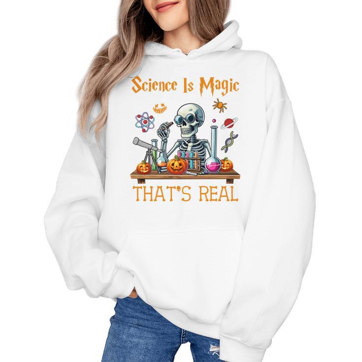 Science Is Magic Halloween Skeleton Students Teacher Women's Hoodie