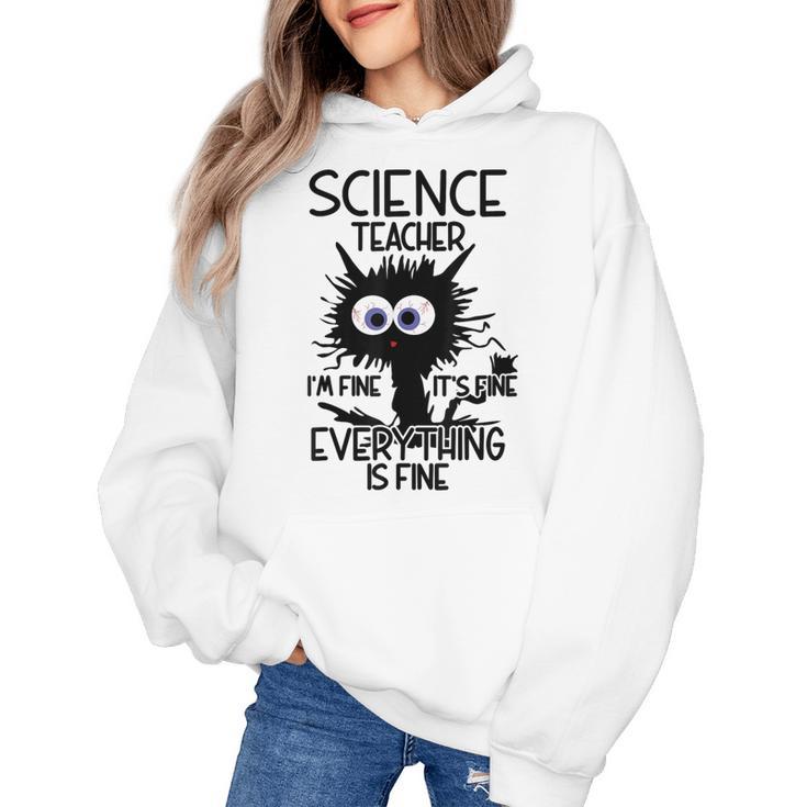 Science Teacher Appreciation Merch -Adults -Youth Grey Classic Fit Modern Science Theme Cartoon Women's Hoodie