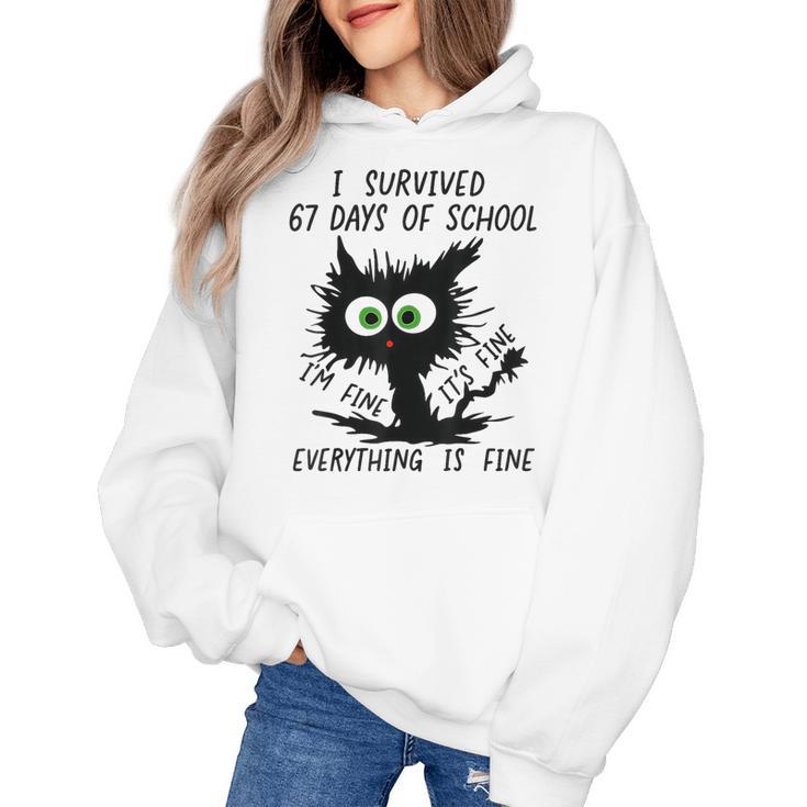 I Survived 67 Days Of School Teachers Students Humor Women's Hoodie