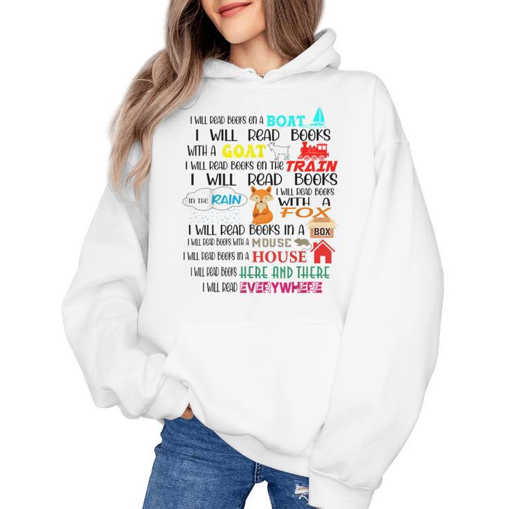 Teacher I Will Read Book On Boat Kids Women Bookworm Women's Hoodie