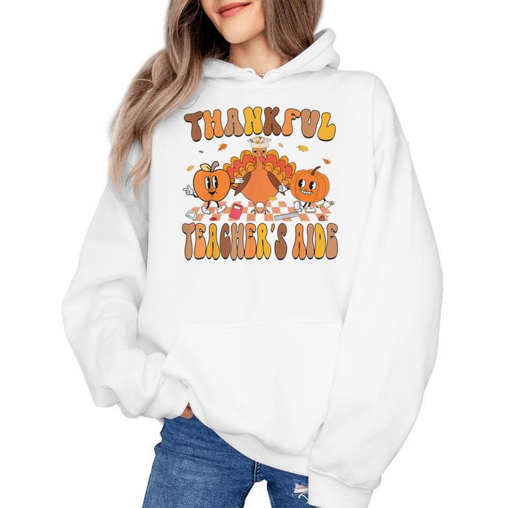 Thankful Teacher's Aide Thanksgiving Autumn Fall Women Men Women's Hoodie