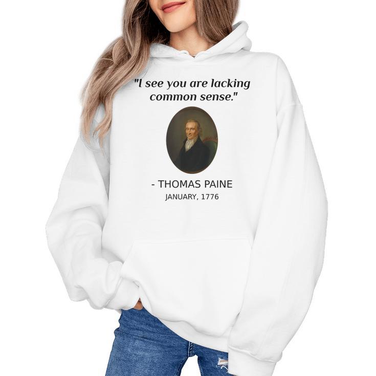 Thomas Paine Common Sense USA History Teacher Student Women's Hoodie