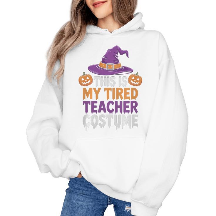 This Is My Tired Teacher Costume Halloween Premium Tri-Blend Women's Hoodie