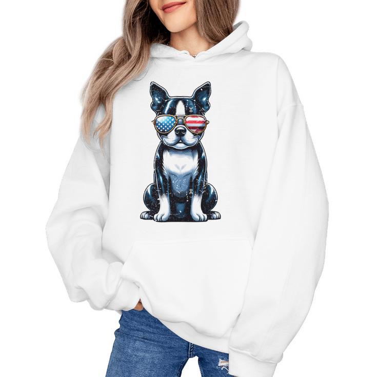 USA Flag Boston Terrier Best Dog Mom Ever 2025 Women's Hoodie, Couple Gifts, Mom Gifts, Boston Terrier Mom Gifts, trending gift