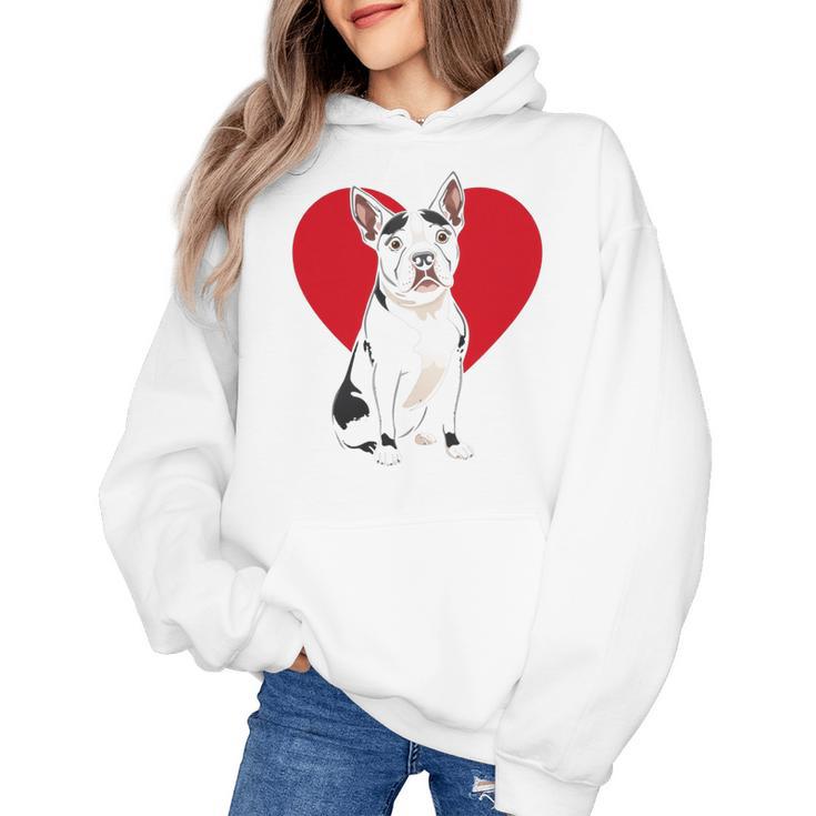 Valentine's Day Boston Terrier Lover Women's Hoodie