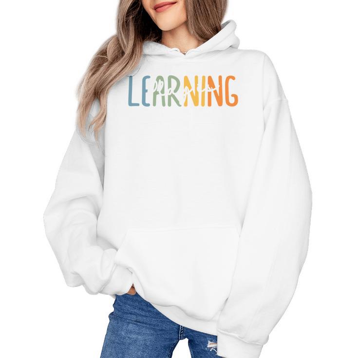 Vintage Play Is Learning Back To School Toddler Teacher Women's Hoodie
