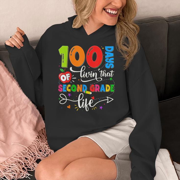 100 Days Of Living That 2nd Grade Life Boy Girl Teacher Women's Hoodie, 2nd Grade Teacher Gifts, funny design 100 Days Of Living That 2nd Grade Life Boy Girl Teacher Women's Hoodie, 2nd Grade Teacher Gifts, funny design